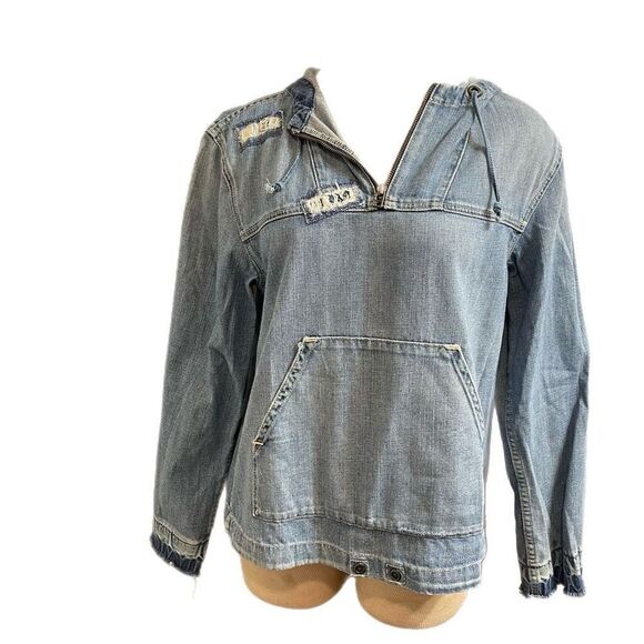 Ralph Lauren Polo Jeans Co RL67 Denim Pullover Jacket Patchwork Size Medium - Picture 1 of 11